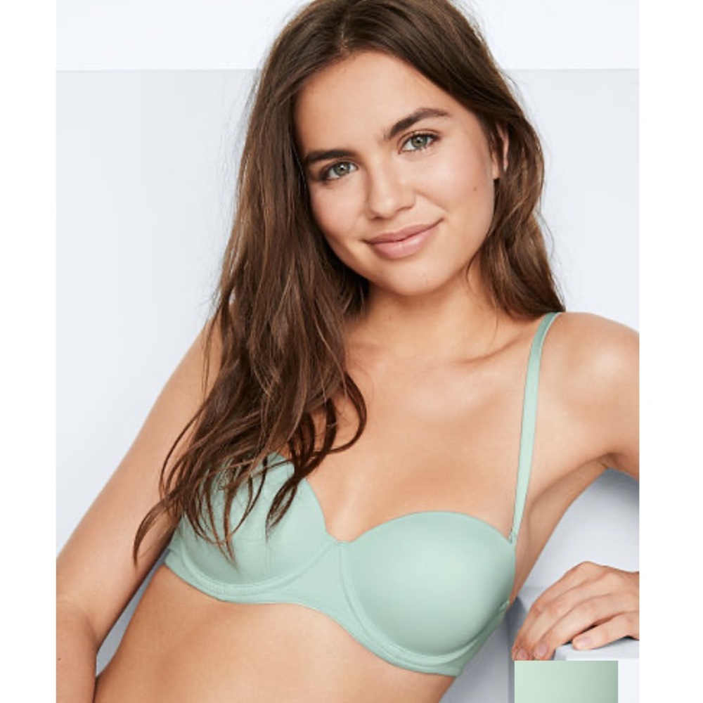 Teal PINK Victoria Secret  multi-way push-up bra